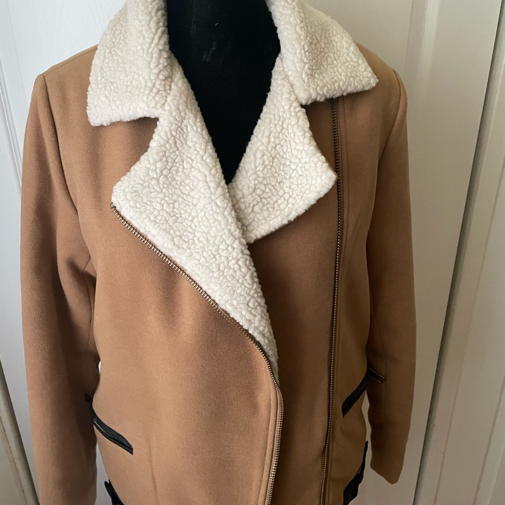 Forever 21 Camel Teddy Jacket with Sherpa Collar